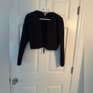 Black textured cross-tie urban outfitters top